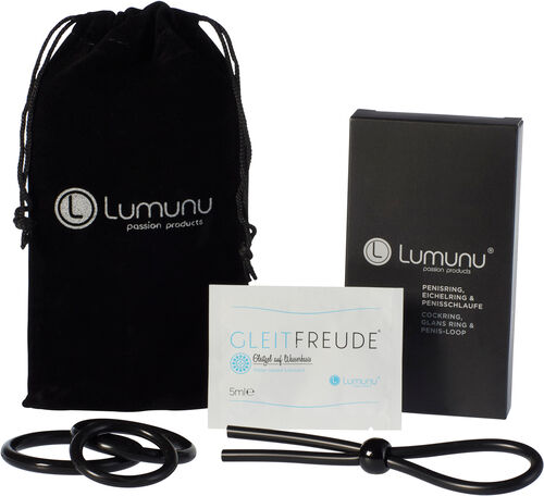 Lumunu Deluxe Potenzset mit Penisringen und Penisschlaufe Lumunu Deluxe Potenzset mit Penisringen und Penisschlaufe