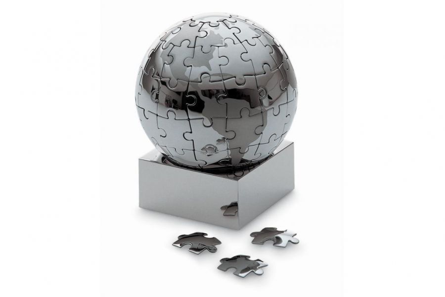 Philippi EXTRAVAGANZA XL Puzzle Globus 8cm Edelstahl verchromt magnetisch Tis...