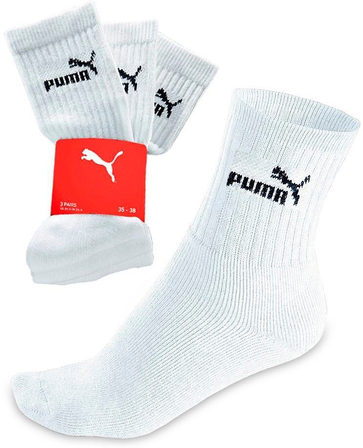 Puma Freizeitsocken (3-Paar) in strapazierfähiger Qualität, weiß