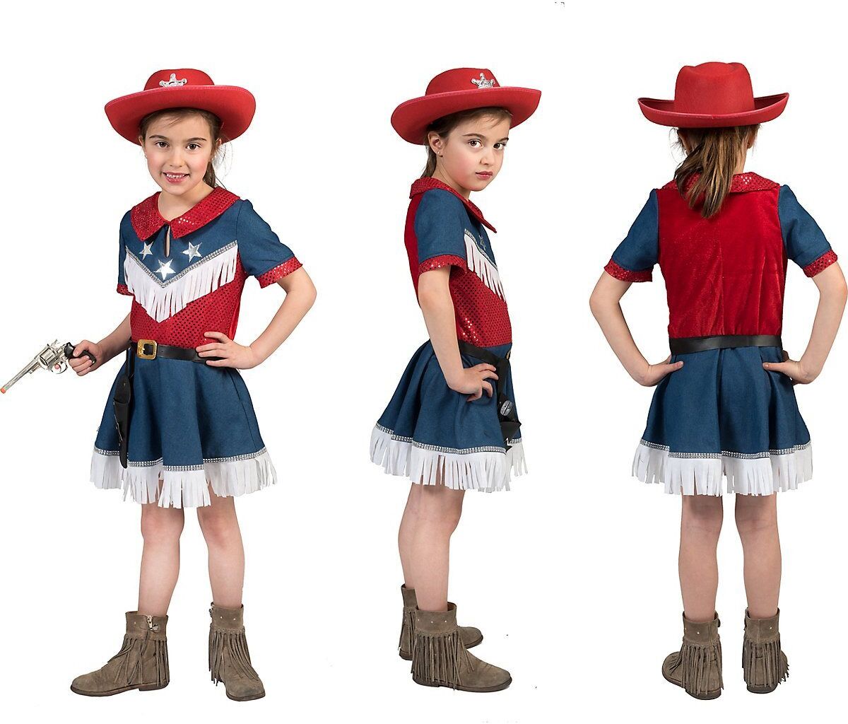 Funny Fashion Kostüm »Kinde Karnevalskostüm Cowboy Kleid Gr 164«