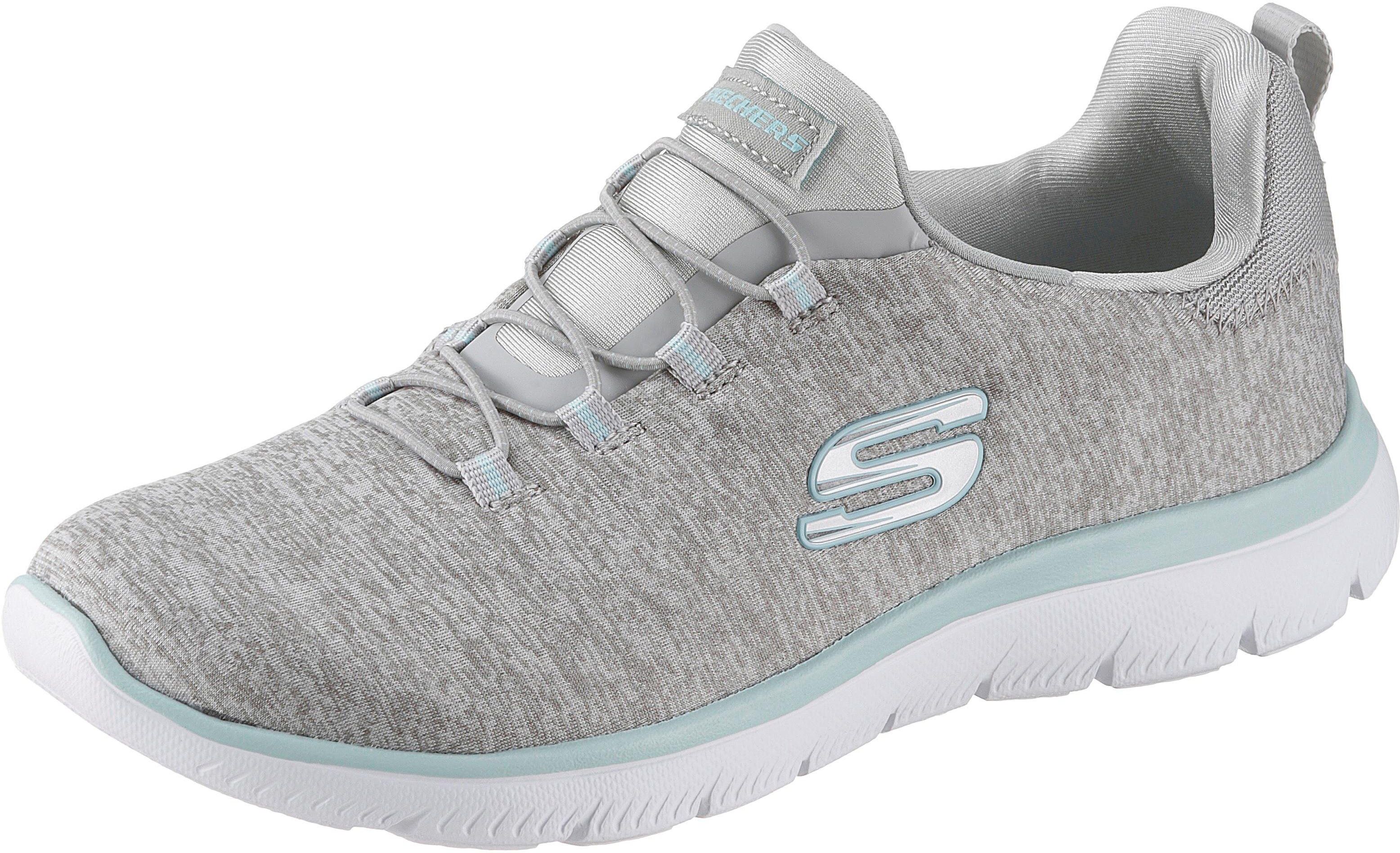 Skechers »Summits-Quick Getaway« Slip-On Sneaker mit Gummiband, hellgrau-meliert