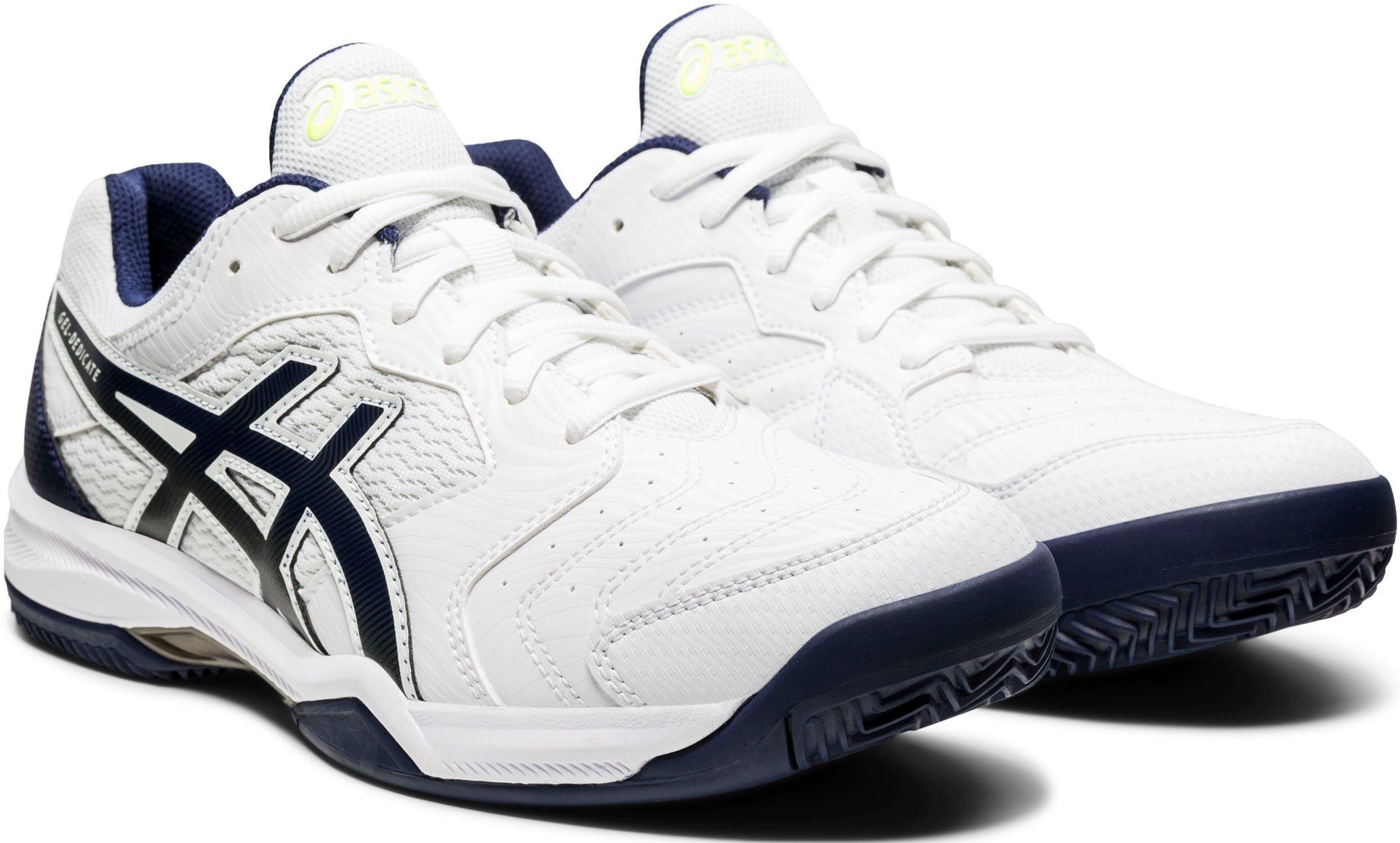 Asics »GEL-DEDICATE 6 CLAY« Tennisschuh, weiß-blau