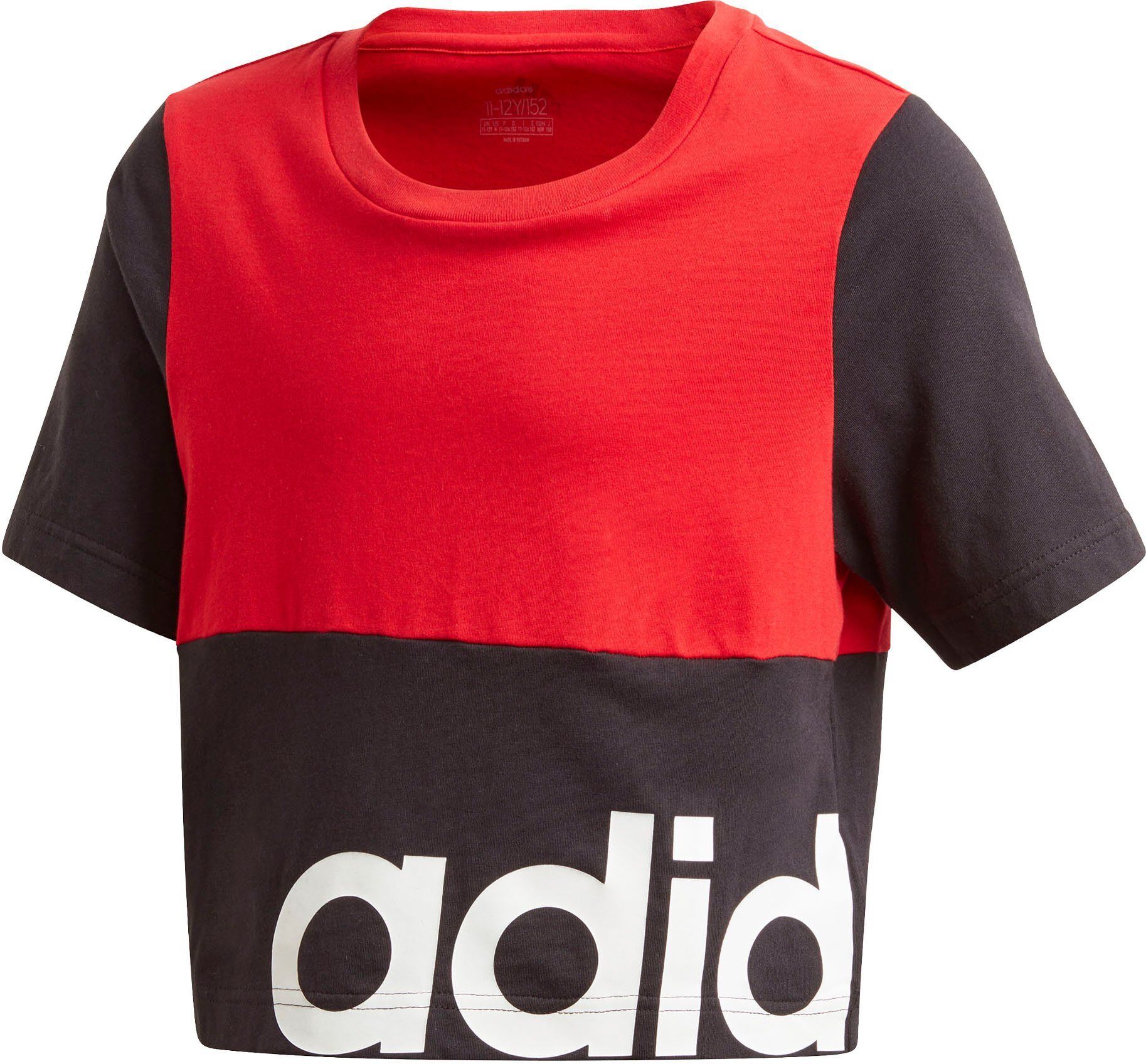 Adidas Performance T-Shirt »LINEAR COLORBLOCK«, schwarz-rot-weiß