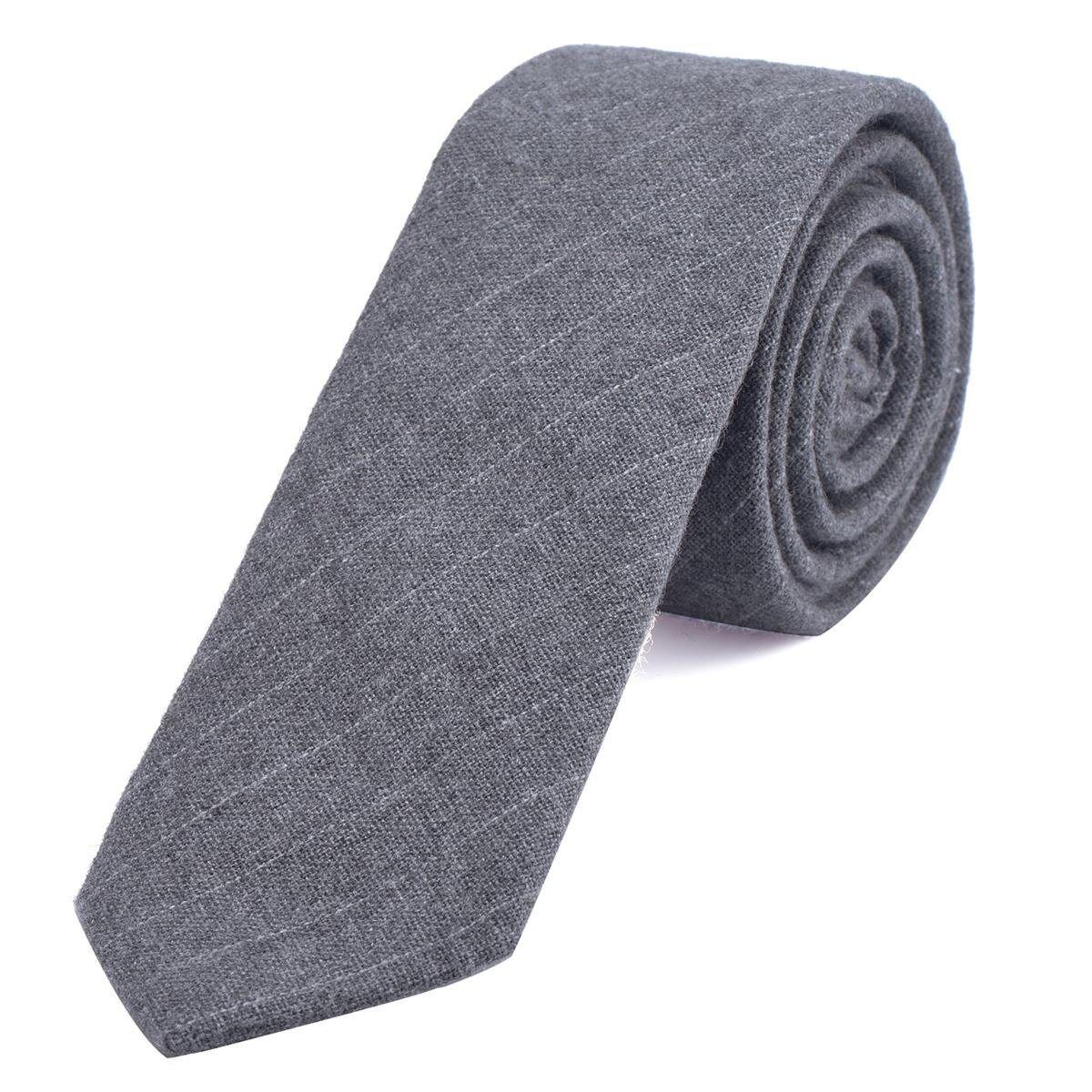 DonDon Krawatte »Herren Krawatte 6 cm mit Karos oder Streifen« (1-St) Baumwolle, kariert oder gestreift, für Büro oder festliche Veranstaltungen, hellgrau gestreift