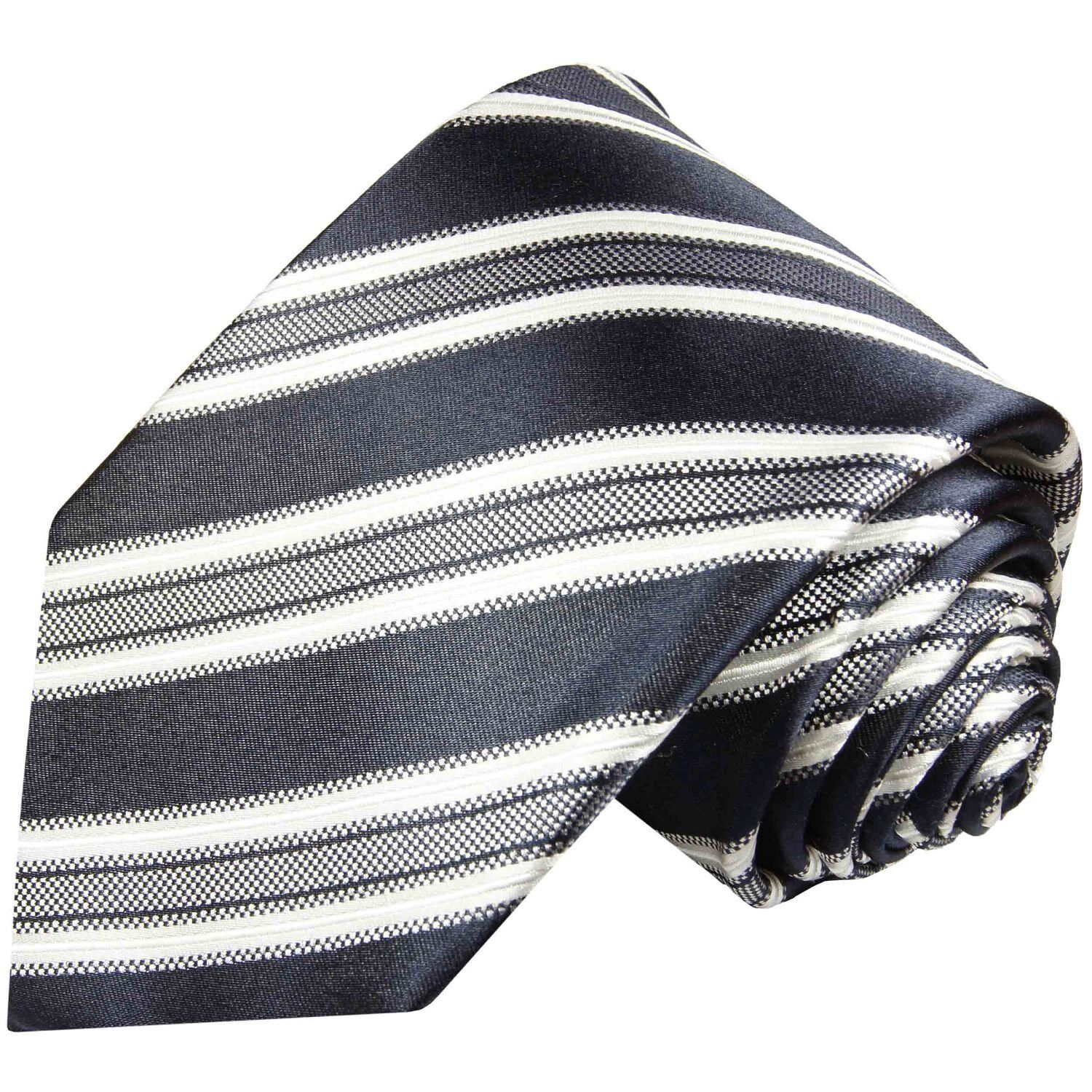 Paul Malone Krawatte »Herren Seidenkrawatte Designer Schlips modern gestreift 100% Seide« Schmal (6cm), blau 437, blau