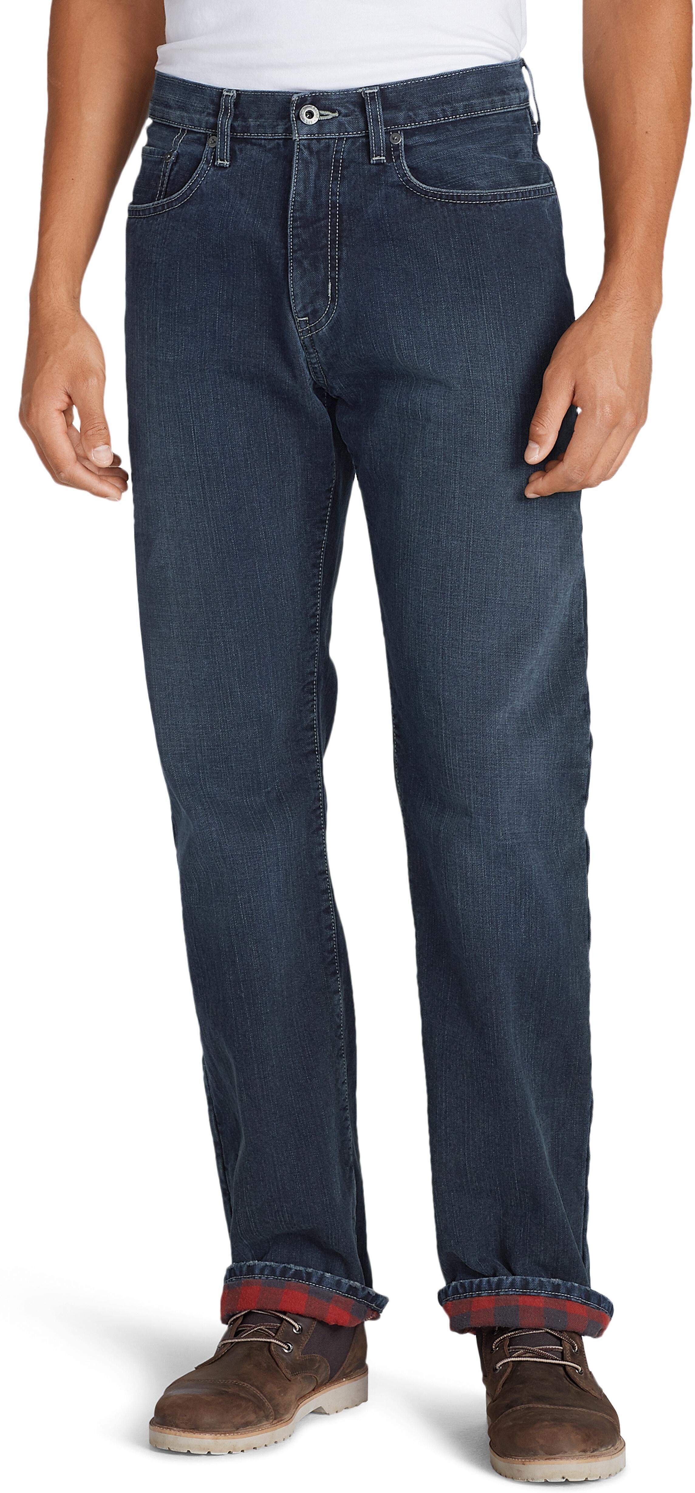 Eddie Bauer 5-Pocket-Jeans Flex mit Flanellfutter - Straight Fit, grau