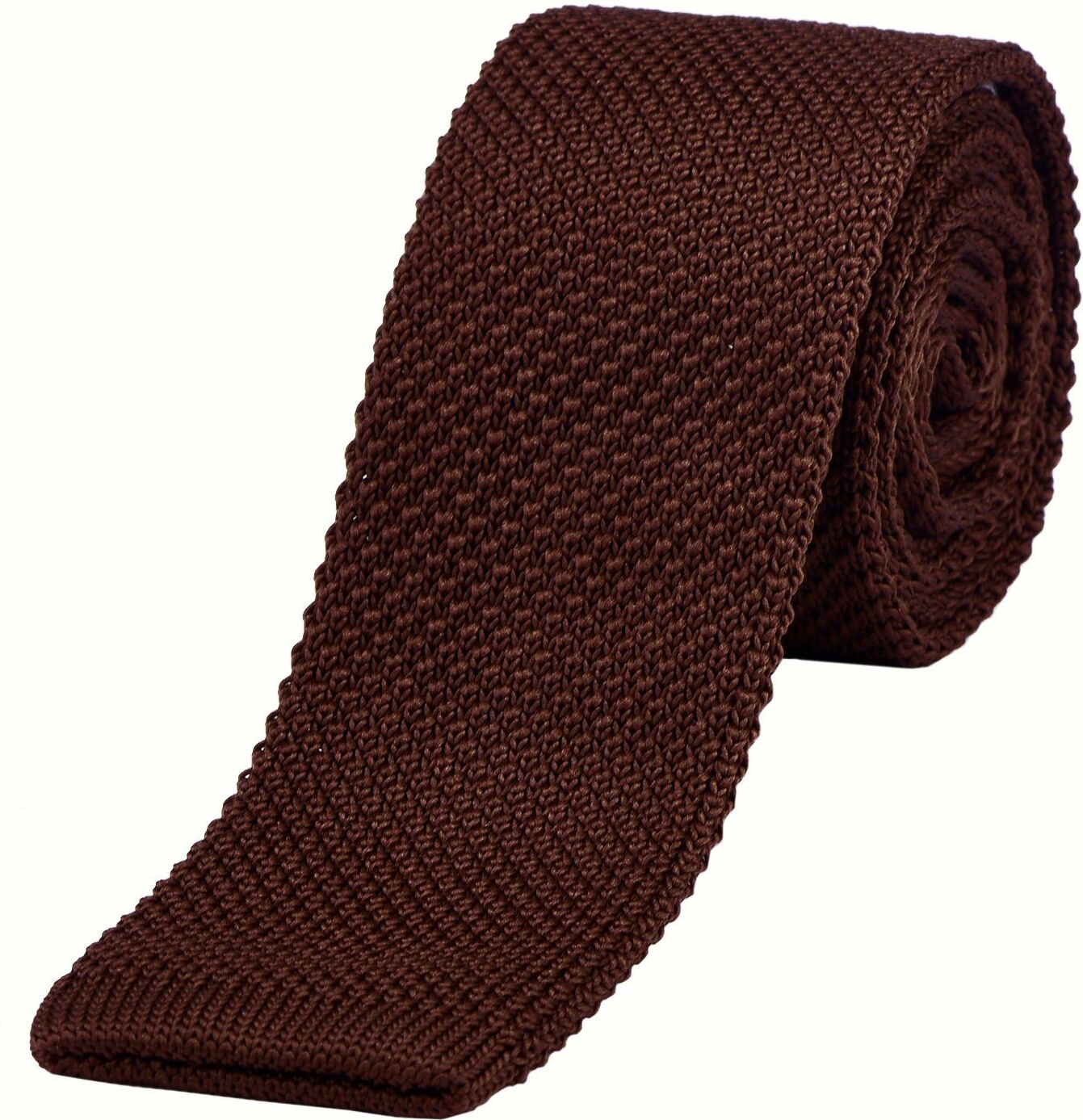 DonDon Krawatte »schmale Krawatte 5 cm Wollkrawatte« (1-St) Strickkrawatte, Retro-Look, für Büro oder festliche Veranstaltungen, braun