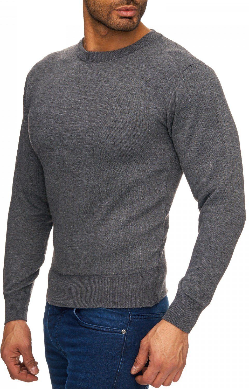 Max Men Strickpullover »1727« Herren Pullover Feinstrick Giani, Hellgrau