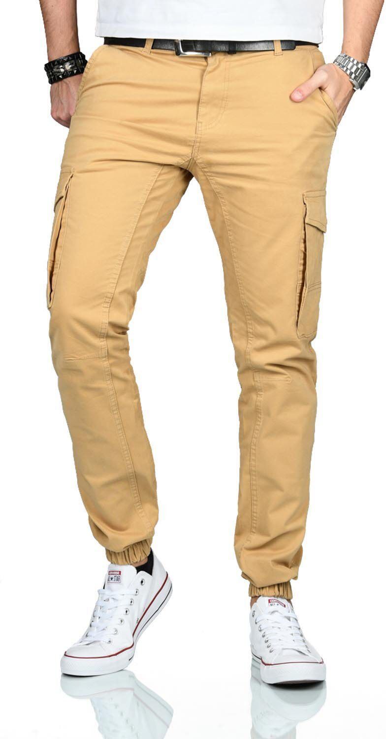 Alessandro Salvarini Cargohose »ASJacamo« mit Elasthan, Regular Slim Fit, beige