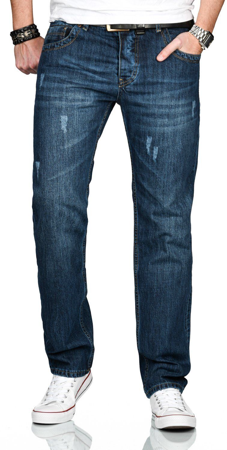 Alessandro Salvarini Regular-fit-Jeans »ASCarlo« mit geradem Bein, mittelblau