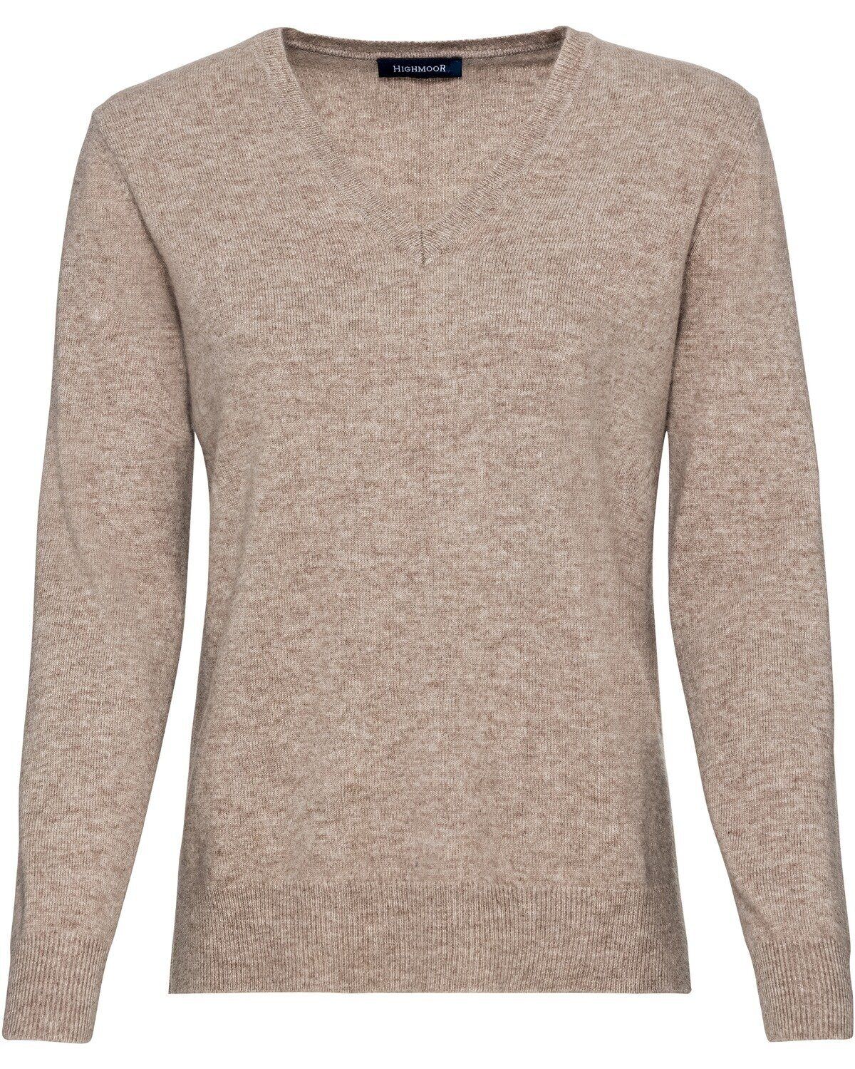 Highmoor Strickpullover »Cashmere-Pullover«, Camel-Melange