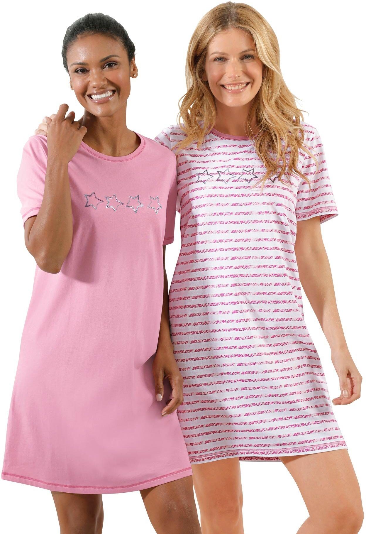 wäschepur Nachthemd »Sleepshirts«, altrosa-gestreift-rosa-flieder