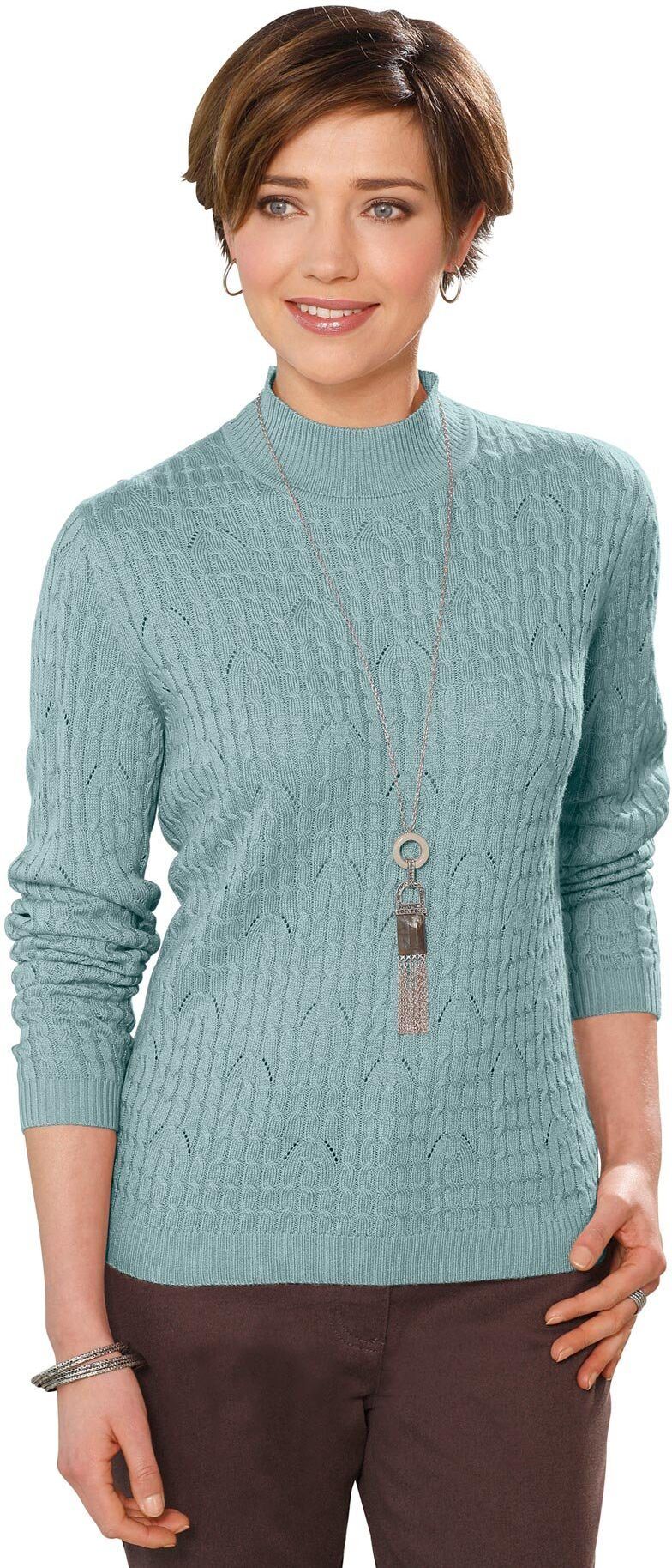 Casual Looks Stehkragenpullover »Pullover«, dunkeltürkis-türkis