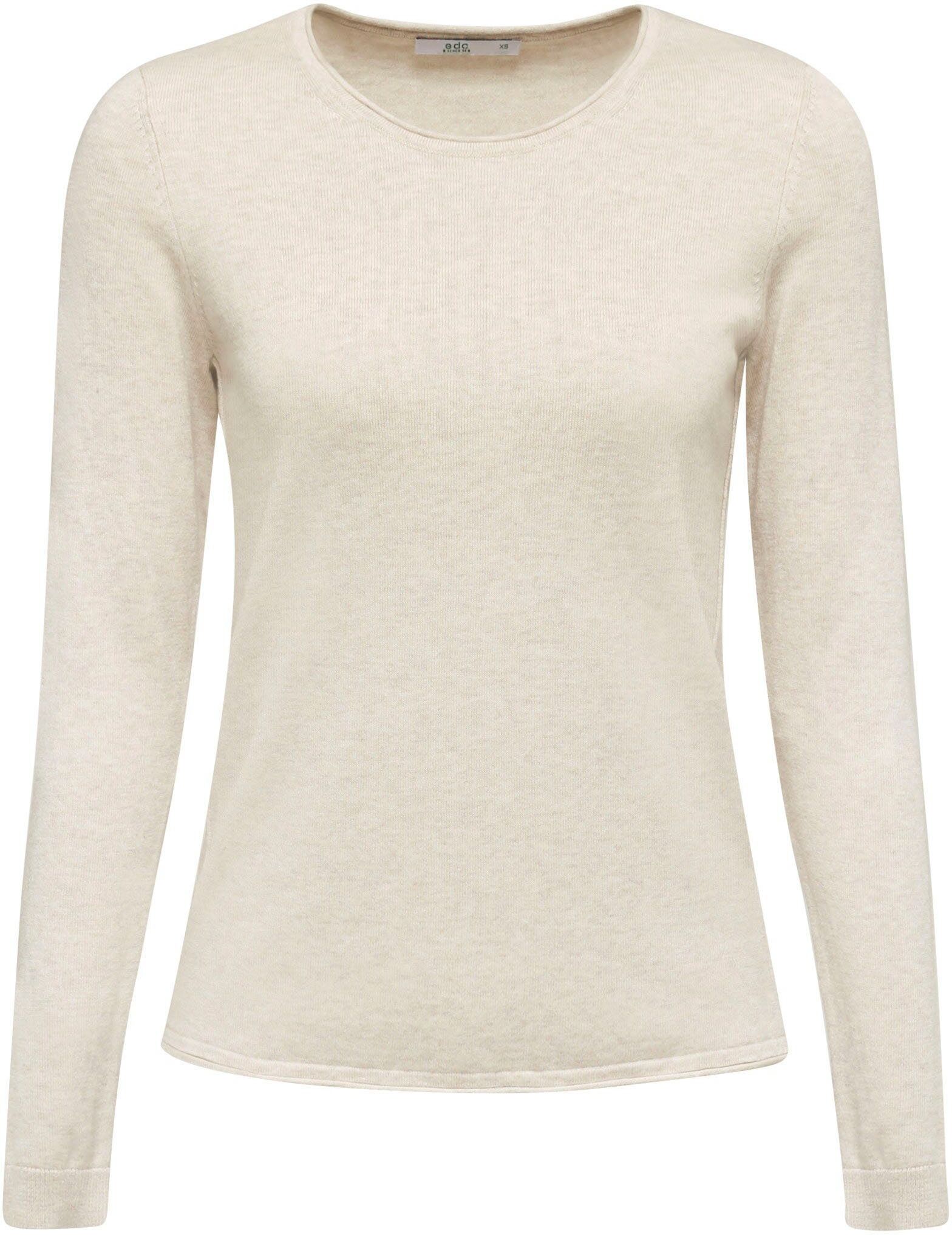 edc by Esprit Strickpullover in Passform gestrickte Schnittteile, sand