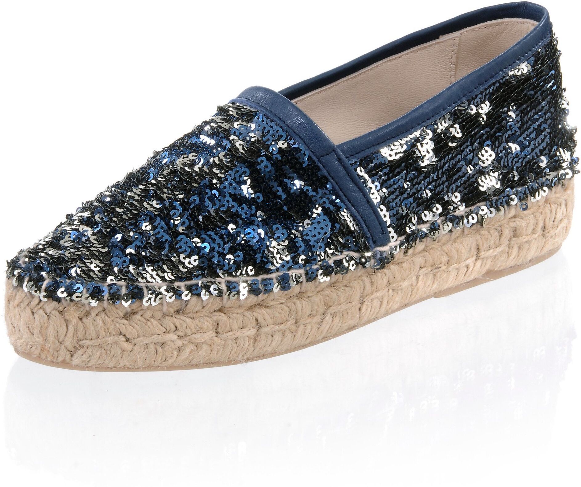 Alba Moda Espadrille in 2 Farbvarianten tragbar, blau/silber