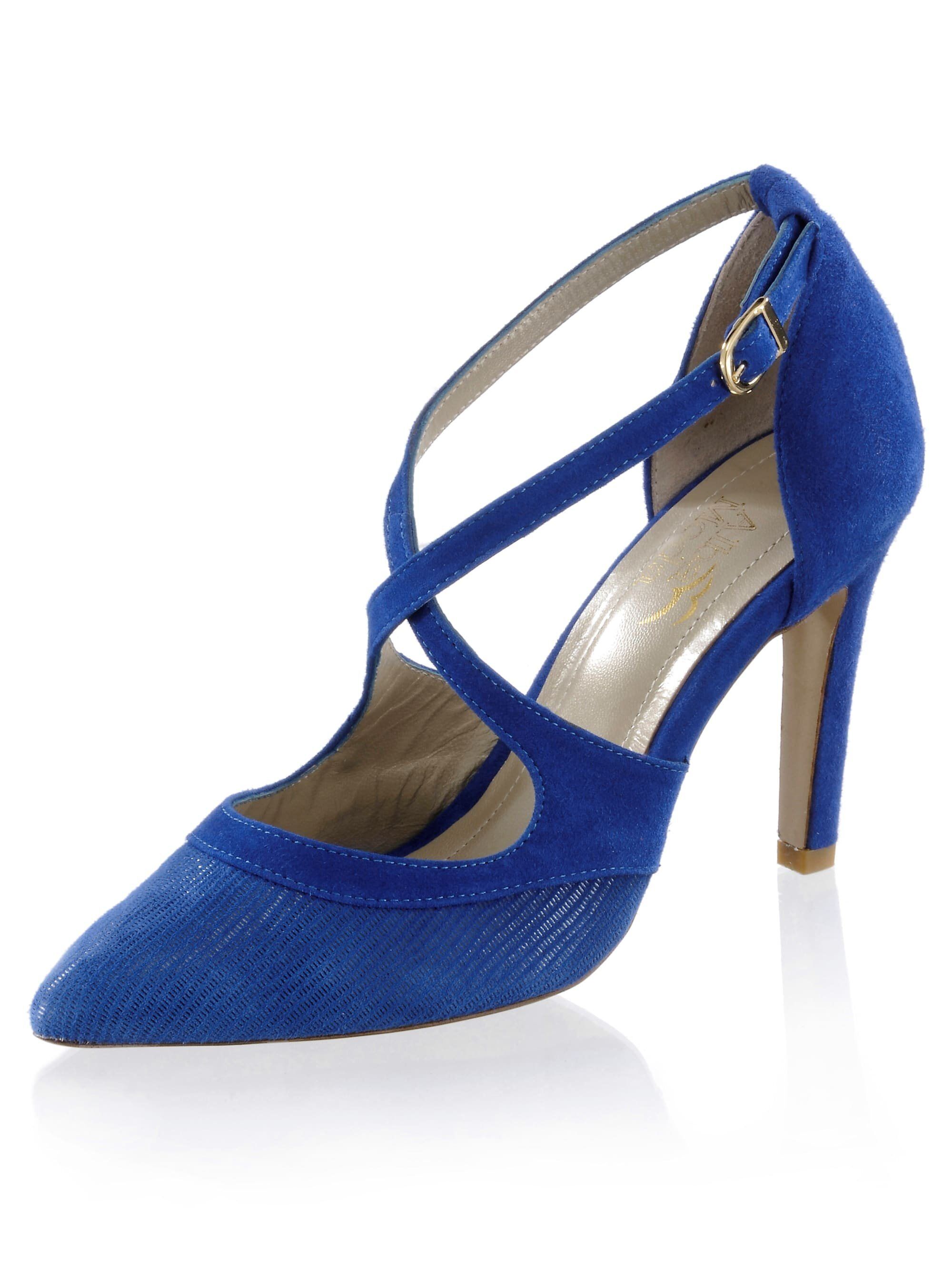 Alba Moda Pumps mit leicht glänzendem Muster, Royalblau