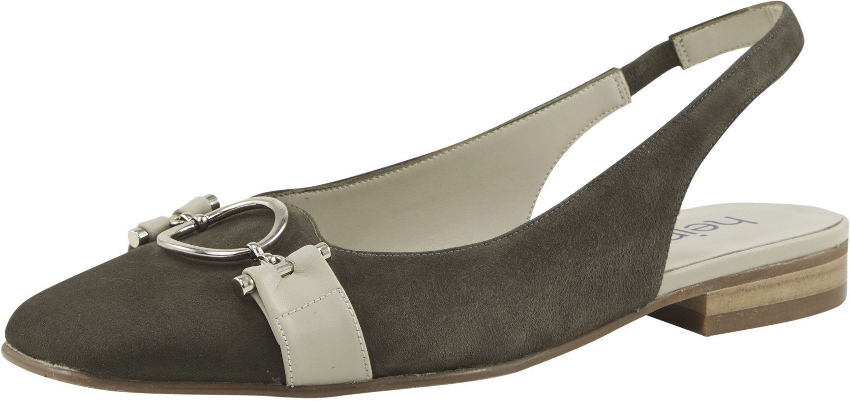 heine Slingballerina mit Metall-Applikation, khaki/sand