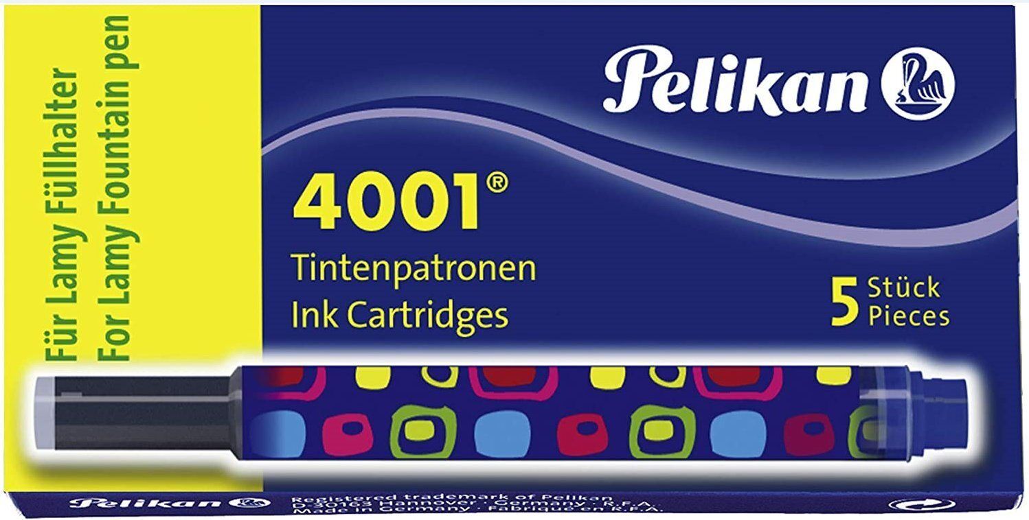 Pelikan »Tintenpatronen - für Lamy Füller - 4001 Königsblau - 5 Patronen mit bunten Motiven« Nachfülltinte