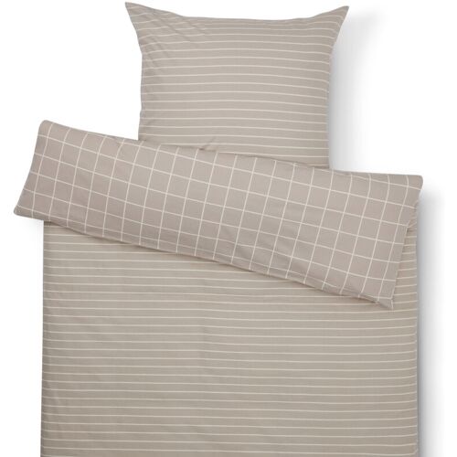 Tchibo - Biber-Bettwäsche - grau-beige - grau-beige