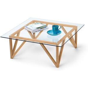 Tchibo - Couchtisch - Glasplatte - 90x90x35cm - Braun - Eichenholz Tchibo - Couchtisch - Glasplatte - 90x90x35cm - Braun - Eichenholz