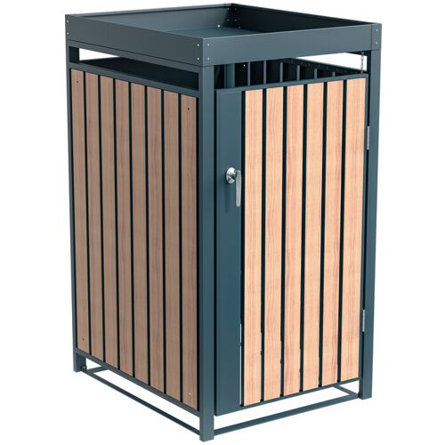 Tchibo - Mülltonnenbox mit Blumenkasten - 68x84x124cm - anthrazit - Stahl - anthrazit