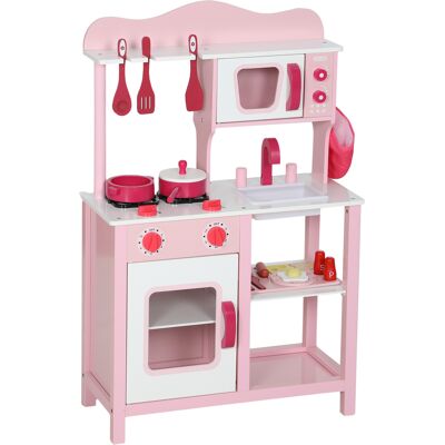 AIYAPLAY Kinderküche Spielküche mit Backofen, Herd, Spüle, Puppenküche mit Küchenzubehör, Soundfunktion Spielset für 3-6 Jahre Kinder, Rosa Aosom AIYAPLAY Kinderküche Spielküche mit Backofen, Herd, Spüle, Puppenküche mit Küchenzubehör, Soundfunktion Spielset für 3-6 Jahre Kinder, Rosa Aosom