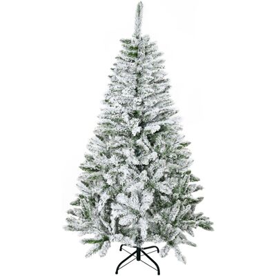 HOMCOM Künstlicher Weihnachtsbaum 150 cm künstlich Kiefernbaum mit Schnee, 358 Spitzen Christbaum Weihnachtsdeko inkl. Metallständer für drinnen Aosom HOMCOM Künstlicher Weihnachtsbaum 150 cm künstlich Kiefernbaum mit Schnee, 358 Spitzen Christbaum Weihnachtsdeko inkl. Metallständer für drinnen Aosom