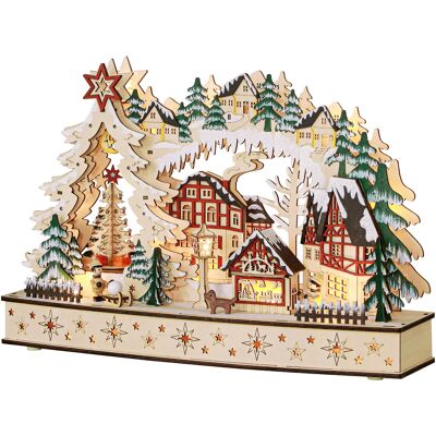 HOMCOM Weihnachtsdorf LED Winterlandschaft mit Waldszene, Weihnachtshäusern, spielenden Kindern, Weihnachtsdeko, Tischdeko für Weihnachten, Natur Aosom HOMCOM Weihnachtsdorf LED Winterlandschaft mit Waldszene, Weihnachtshäusern, spielenden Kindern, Weihnachtsdeko, Tischdeko für Weihnachten, Natur Aosom