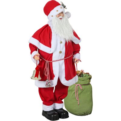 HOMCOM Weihnachtsmann 1,4 m stehende Weihnachtsmann mit Geschenk- und Weihnachtsglocken, Klassische Weihnachtsdekoration mit Soundfunktion, Indoor, Rot Aosom HOMCOM Weihnachtsmann 1,4 m stehende Weihnachtsmann mit Geschenk- und Weihnachtsglocken, Klassische Weihnachtsdekoration mit Soundfunktion, Indoor, Rot Aosom
