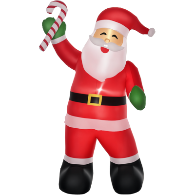 HOMCOM Aufblasbarer Weihnachtsmann - 250cm, Rot, Weiß, Grün - Weihnachtsdeko HOMCOM Aufblasbarer Weihnachtsmann - 250cm, Rot, Weiß, Grün - Weihnachtsdeko