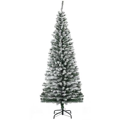 HOMCOM Künstlicher Weihnachtsbaum 180 cm Bleistift Kiefernbaum mit Schnee, 738 Spitzen Beflockter Christbaum Weihnachtsdeko inkl. Metallständer für drinnen Aosom HOMCOM Künstlicher Weihnachtsbaum 180 cm Bleistift Kiefernbaum mit Schnee, 738 Spitzen Beflockter Christbaum Weihnachtsdeko inkl. Metallständer für drinnen Aosom