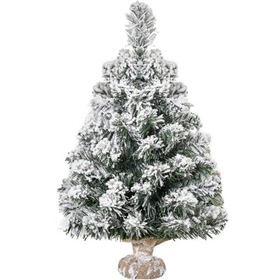 HOMCOM Mini Künstlicher Weihnachtsbaum 60 cm Tannenbaum künstlich mit Schnee, 67 Spitzen Zementbasis Christbaum Weihnachtsdeko für drinnen Büro Wohnzimmer Aosom HOMCOM Mini Künstlicher Weihnachtsbaum 60 cm Tannenbaum künstlich mit Schnee, 67 Spitzen Zementbasis Christbaum Weihnachtsdeko für drinnen Büro Wohnzimmer Aosom