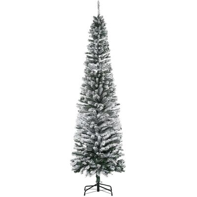 HOMCOM Künstlicher Weihnachtsbaum 225 cm Bleistift Kiefernbaum mit Schnee, 738 Spitzen Beflockter Christbaum Weihnachtsdeko inkl. Metallständer für drinnen Aosom HOMCOM Künstlicher Weihnachtsbaum 225 cm Bleistift Kiefernbaum mit Schnee, 738 Spitzen Beflockter Christbaum Weihnachtsdeko inkl. Metallständer für drinnen Aosom