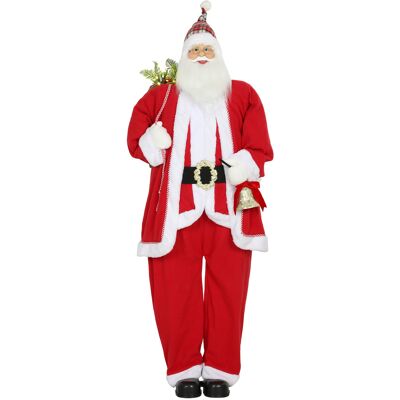 HOMCOM Weihnachtsmann 1,6 m stehende Weihnachtsmann mit Geschenk- und Weihnachtsglocken, Klassische Weihnachtsdekoration mit Soundfunktion, Indoor, Rot Aosom HOMCOM Weihnachtsmann 1,6 m stehende Weihnachtsmann mit Geschenk- und Weihnachtsglocken, Klassische Weihnachtsdekoration mit Soundfunktion, Indoor, Rot Aosom