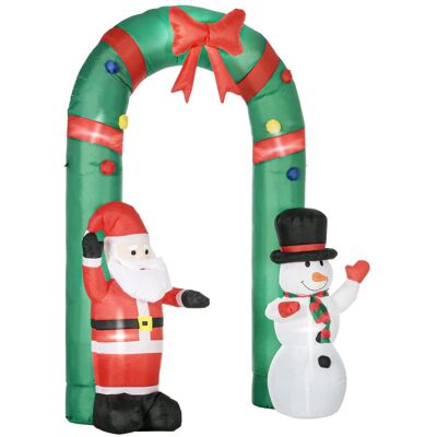 HOMCOM Aufblasbare Weihnachtsdeko 245 m Torbogen mit Weihnachtsmann und Schneemann, integriertes Gebläse für festliche Gartendeko Aosom.de HOMCOM Aufblasbare Weihnachtsdeko 245 m Torbogen mit Weihnachtsmann und Schneemann, integriertes Gebläse für festliche Gartendeko Aosom.de