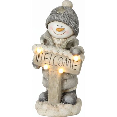 HOMCOM Weihnachtsdeko Schneemann-Figur 46 cm, beleuchtete Weihnachtsstatue aus MGO mit Welcome-Schild, warmweißen LEDs und 24-Stunden-Timer, für Eingangsbereiche, Türen und überdachte Veranden Aosom HOMCOM Weihnachtsdeko Schneemann-Figur 46 cm, beleuchtete Weihnachtsstatue aus MGO mit Welcome-Schild, warmweißen LEDs und 24-Stunden-Timer, für Eingangsbereiche, Türen und überdachte Veranden Aosom