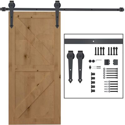 HOMCOM Schiebetüren-Beschlagsatz 200 cm Komplett-Set mit Schienen, Rollen, Anti-Sprung-Vorrichtungen, Türstopper, Bodenführung, Schiebetürsystem aus Kohlenstoffstahl Braun Aosom HOMCOM Schiebetüren-Beschlagsatz 200 cm Komplett-Set mit Schienen, Rollen, Anti-Sprung-Vorrichtungen, Türstopper, Bodenführung, Schiebetürsystem aus Kohlenstoffstahl Braun Aosom