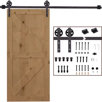 HOMCOM Schiebetüren-Beschlagsatz 183 cm Komplett-Set mit Schienen, Rollen, Schienenstopper, Bodenblock, Set Türschrauben, Schiebetürsystem aus Kohlenstoffstahl Dunkelbraun Aosom HOMCOM Schiebetüren-Beschlagsatz 183 cm Komplett-Set mit Schienen, Rollen, Schienenstopper, Bodenblock, Set Türschrauben, Schiebetürsystem aus Kohlenstoffstahl Dunkelbraun Aosom