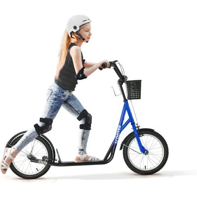 HOMCOM Kinderroller Scooter Tretroller mit Bremse Korb höhenverstellbar für 5-12 Kinder Roller Kickboard Aluminiumlegierung Gummi Blau+Schwarz Aosom HOMCOM Kinderroller Scooter Tretroller mit Bremse Korb höhenverstellbar für 5-12 Kinder Roller Kickboard Aluminiumlegierung Gummi Blau+Schwarz Aosom