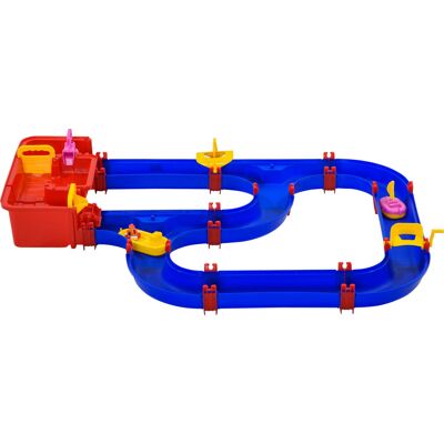 HOMCOM Kinder Wasserstraße Wasserbahnset Spielzeug Wasserspiel 53-teiliges Spielset Lernspielzeug für 3-6 Jahre Garten Outdoor Wassertisch Kinder Wasserspielspaß Kunststoff Blau+Rot 123 x 90 x 7 cm Aosom HOMCOM Kinder Wasserstraße Wasserbahnset Spielzeug Wasserspiel 53-teiliges Spielset Lernspielzeug für 3-6 Jahre Garten Outdoor Wassertisch Kinder Wasserspielspaß Kunststoff Blau+Rot 123 x 90 x 7 cm Aosom