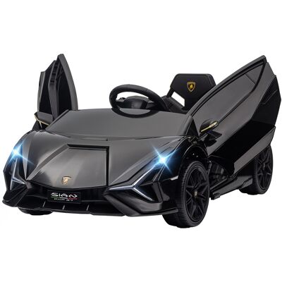 HOMCOM Elektro Kinderauto 3-5 Jahre 12V Lamborghini SIAN, 3-5km/h Kinder Elektroauto mit 2 Motoren, Scheinwerfern und Musik, Fernbedienung, Sicherheitsgurt und Hupe, Schwarz Aosom HOMCOM Elektro Kinderauto 3-5 Jahre 12V Lamborghini SIAN, 3-5km/h Kinder Elektroauto mit 2 Motoren, Scheinwerfern und Musik, Fernbedienung, Sicherheitsgurt und Hupe, Schwarz Aosom