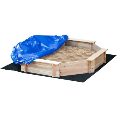 Outsunny Sandkasten mit Abdeckung 8-eckig Sandkiste aus Massivholz Bodenloses Design für Kinder 3-8 Jahre Natur+Blau 139,5 x 139,5 x 21,5 cm Aosom Outsunny Sandkasten mit Abdeckung 8-eckig Sandkiste aus Massivholz Bodenloses Design für Kinder 3-8 Jahre Natur+Blau 139,5 x 139,5 x 21,5 cm Aosom
