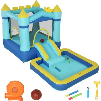AIYAPLAY Hüpfburg mit Gebläse Aufblasbar Spielburg mit Rutsche Bällebad Basketballkorb für 3-8 Jahre belastbar bis 90kg 364x173x182cm Aosom.de AIYAPLAY Hüpfburg mit Gebläse Aufblasbar Spielburg mit Rutsche Bällebad Basketballkorb für 3-8 Jahre belastbar bis 90kg 364x173x182cm Aosom.de