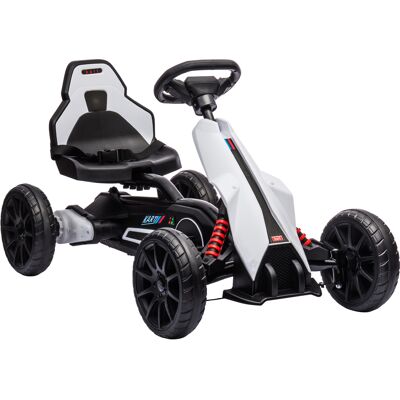 HOMCOM Kinder Elektro Gokart 12 V 3-5km/h Drift Kart mit 2-Fach verstellbarem Modus, Sicherheitsgurt, Lenkrad, Go Kart Kinderfahrzeug für 3-8 Jahre Kinder, Weiß Aosom HOMCOM Kinder Elektro Gokart 12 V 3-5km/h Drift Kart mit 2-Fach verstellbarem Modus, Sicherheitsgurt, Lenkrad, Go Kart Kinderfahrzeug für 3-8 Jahre Kinder, Weiß Aosom