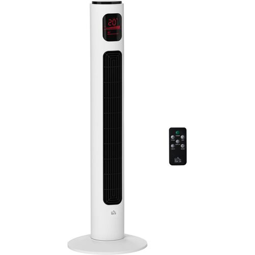 HOMCOM Turmventilator 70° oszillierender Standventilator mit fernbedienung 96 cm Säulenventilator 45 W 3 Modi ABS-Kunststoff Weiß+Schwarz Aosom