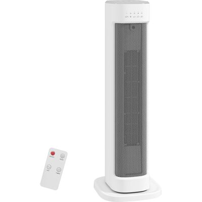 HOMCOM Elektroheizer Keramik 2000W mit 3 einstellbaren Temperaturen, Elektrische Heizung mit 15 Stunden Timer, Fernbedienung, Schutz vor Überhitzung und Umkippen, Geringer Verbrauch, Weiß Aosom HOMCOM Elektroheizer Keramik 2000W mit 3 einstellbaren Temperaturen, Elektrische Heizung mit 15 Stunden Timer, Fernbedienung, Schutz vor Überhitzung und Umkippen, Geringer Verbrauch, Weiß Aosom