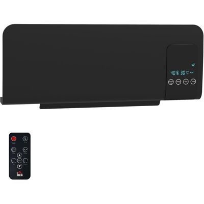 HOMCOM Heizlüfter zur Wandmontage 2000W Keramik-Wandheizung mit Fernbedienung, 2 Heizmodi, LED-Display, Wandheizgerät mit 12h Timer, für Wohnzimmer, Schlafzimmer, Badezimmer Büro, Schwarz Aosom HOMCOM Heizlüfter zur Wandmontage 2000W Keramik-Wandheizung mit Fernbedienung, 2 Heizmodi, LED-Display, Wandheizgerät mit 12h Timer, für Wohnzimmer, Schlafzimmer, Badezimmer Büro, Schwarz Aosom