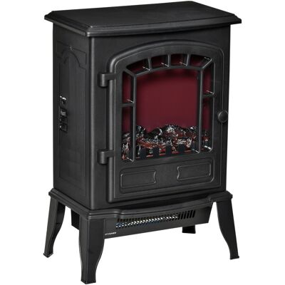 HOMCOM Elektrokamin Elektrischer Kamin mit Heizung, LED-Flammeneffekt, 2000 W Standkamin mit Überhitzungsschutz für Wohnzimmer, Schlafzimmer, Schwarz Aosom HOMCOM Elektrokamin Elektrischer Kamin mit Heizung, LED-Flammeneffekt, 2000 W Standkamin mit Überhitzungsschutz für Wohnzimmer, Schlafzimmer, Schwarz Aosom