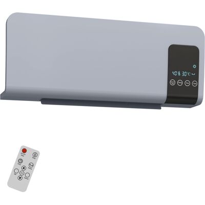 HOMCOM Heizlüfter zur Wandmontage 2000W Keramik-Wandheizung mit Fernbedienung, 2 Heizmodi, LED-Display, Wandheizgerät mit 12h Timer, für Wohnzimmer, Schlafzimmer, Badezimmer Büro Aosom HOMCOM Heizlüfter zur Wandmontage 2000W Keramik-Wandheizung mit Fernbedienung, 2 Heizmodi, LED-Display, Wandheizgerät mit 12h Timer, für Wohnzimmer, Schlafzimmer, Badezimmer Büro Aosom
