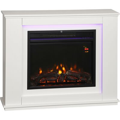 HOMCOM Elektrokamin mit Heizung, Elektrischer Kamin mit 12 Farbigen Flammeneffekten, 5 Helligkeitsstufen, 2000W Dekokamin mit 2 Leistungsstufen, Fernbedienung, Thermostat, Timer, Überhitzungsschutz Aosom HOMCOM Elektrokamin mit Heizung, Elektrischer Kamin mit 12 Farbigen Flammeneffekten, 5 Helligkeitsstufen, 2000W Dekokamin mit 2 Leistungsstufen, Fernbedienung, Thermostat, Timer, Überhitzungsschutz Aosom